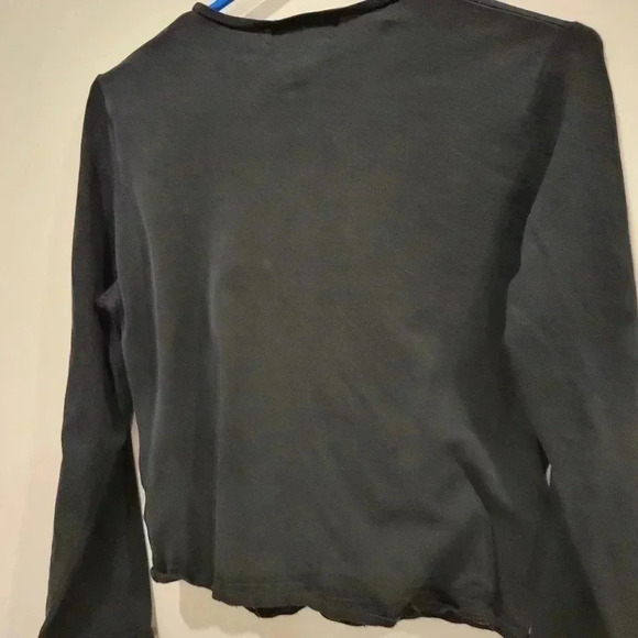 Womans August Silk Knits Black Short Knitted Jacket Long Sleeves large - Picture 2 of 8